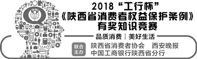 2018“工行杯”《陕西省消费者权益保护条例》 有奖知识竞赛等你来挑战